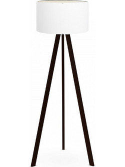 Φωτιστικό δαπέδου Rosling Megapap Mdf/ύφασμα Pvc χρώμα μαύρο - λευκό 38x38x140εκ