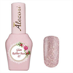 Alezori Glam 05 Rubber Base Glitter Ημιμόνιμο Βερνίκι Νυχιών