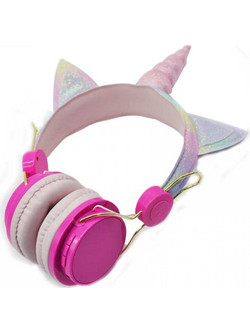 Unicorn AH808 Ενσύρματα & Ασύρματα Bluetooth Παιδικά Ακουστικά On Ear Φούξια
