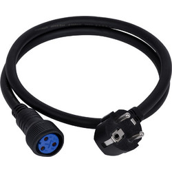 51172 Καλώδιο Ρεύματος 3PIN DMX512 1 Μέτρο από Female XLR σε Male Πρίζα Schuko Τερματισμένο Αδιάβροχο IP65 Μ100cm - Μαύρο