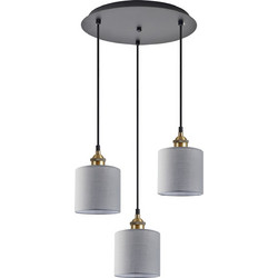 Home Lighting Magnum Κρεμαστό Φωτιστικό Οροφής Τρίφωτο E27 Γκρι SE21-BR-10-3BL-SH2 77-8736