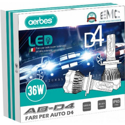 2x Aerbes Λαμπτήρες LED SMD Φώτα Πορείας H7 36W 6000K D4 4200Lm