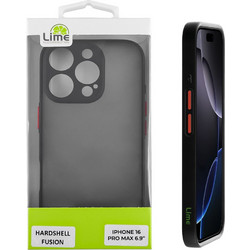 Lime Successories Lime Θηκη Iphone 16 Pro Max 6.9'' Hardshell Fusion Full Camera Protection Black With Red KEYS