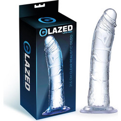 LateToBed Glazed Material Ρεαλιστικό Dildo με Βεντούζα 21.5cm Clear