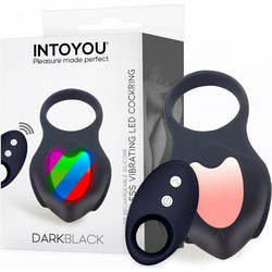 IntoYou Unicron l Darkblack Vibrating Ring Ελαστικό Δαχτυλίδι Πέους Σιλικόνης με Δόνηση 3.5cm Μαύρο