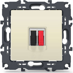 Πρίζα Ηχείων Μονή Χωνευτή Prime 1000113502 36-230VAC Ivory Aca