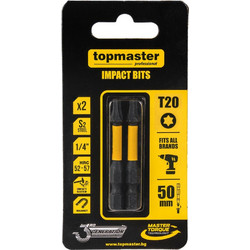 Μύτες κατσαβιδιού Impact Torx με Μέγεθος TX20 50mm 2τεμ. 338737 TOP MASTER