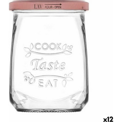 Διαφανές Γυάλινο Δοχείο Inde Tasty 550 ml Με καπάκι (12 Μονάδες)