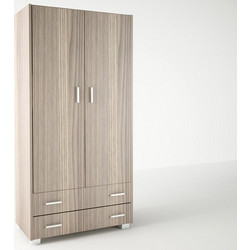 Sarris SB Δίφυλλη Ντουλάπα Ρούχων 2 Σταχτί 105x50x180cm