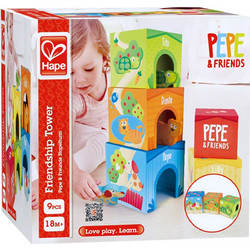 Hape Pepe & Friends Κύβοι Στοίβαξης Ζωάκια Friendship 18+ Μηνών