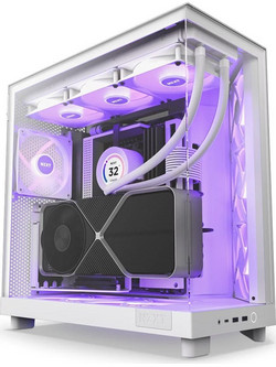 NZXT H6 Air Flow RGB White Gaming Midi Tower Κουτί Υπολογιστή RGB με Πλαϊνό Παράθυρο