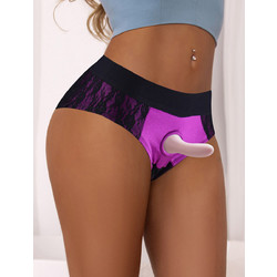 Purple Strap-on Harness Dildo Wearable Panty