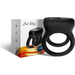 Kinksters Overlay Dualo Penis Ring Ελαστικό Δαχτυλίδι Πέους Σιλικόνης με Δόνηση Μαύρο