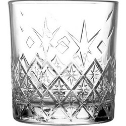 Γυάλινο Ποτήρι Σκαλιστό Χαμηλό 28 5cl φ8x8 8cm LIBERTY UNIGLASS Σετ 12 c492232