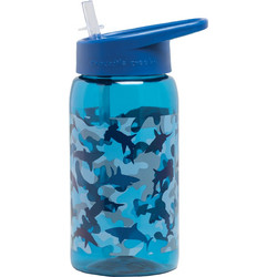 Crocodile Creek Tritan Καρχαρίες Παιδικό Μπουκάλι Πλαστικό BPA Free με Καλαμάκι Μπλε 450ml