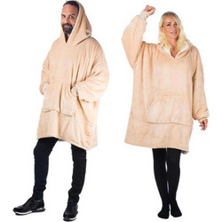 HomeVero Comfort Blanket Βελούδινη Oversized Μπλούζα - Κουβέρτα HV-CB-B Μπέζ