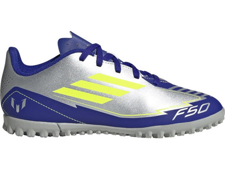 Adidas F50 Club Messi TF IH0923 Παιδικά Ποδοσφαιρικά Παπούτσια με Σχάρα Ασημί Μπλε