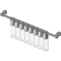 Μπαχαροθήκη Επιτοίχια Σετ 8 Δοχείων 400x75x145mm Νίκελ Ματ Starax S-4012-C
