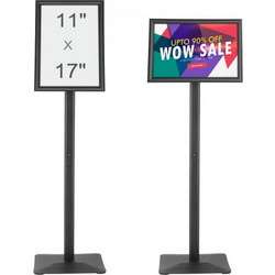 Βάση επιγραφών VEVOR Pedestal, 11 x 17 ιντσών κάθετη και οριζόντια ρυθμιζόμενη βάση αφίσας, βαρέως τύπου βάση επιγραφής δαπέδου με μεταλλική βάση για προβολή, διαφήμιση και εξωτερικούς χώρους, μαύρο