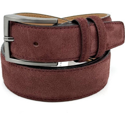 Legend Accessories Nubuck Suede Ανδρική Ζώνη Δερμάτινη 3.5cm Μπορντό