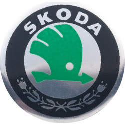 Aυτοκόλλητο - logo για κέλυφος κλειδιού SKODA 14 mm αλουμινένιο