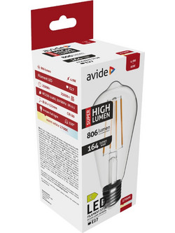 Avide LED Filament ST58 4.9W E27 Θερμό 2700K Super Υψηλής Φωτεινότητας