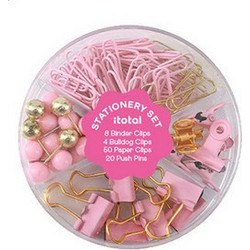 Σετ Γραφειου i-Total Σε Στρογγύλο Κουτάκι Ροζ Pastel Xl3004A