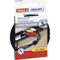 Tesa On&Off Cable Manager Univ. 10mm x 500cm, Black 55239