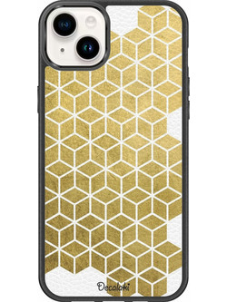 Gold Cubes Θήκη Κινητού Σχέδιο 50038 - iPhone, iPhone 14 Plus, Premium Leather Feel Case