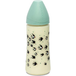 Suavinex Πλαστικό Μπιμπερό με Θηλή Σιλικόνης 4m+ Blue Swallow 360ml