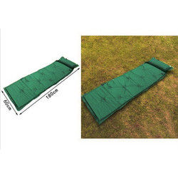 Μονό Φουσκωτό Στρώμα Ύπνου Camping 180x60cm με Μαξιλάρι Λαδί
