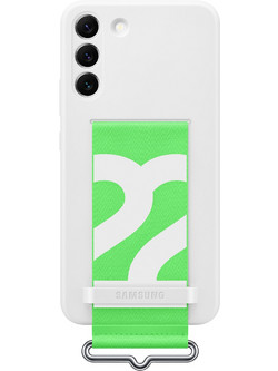 Samsung Silicone Cover with Strap White (Galaxy S22 Plus)