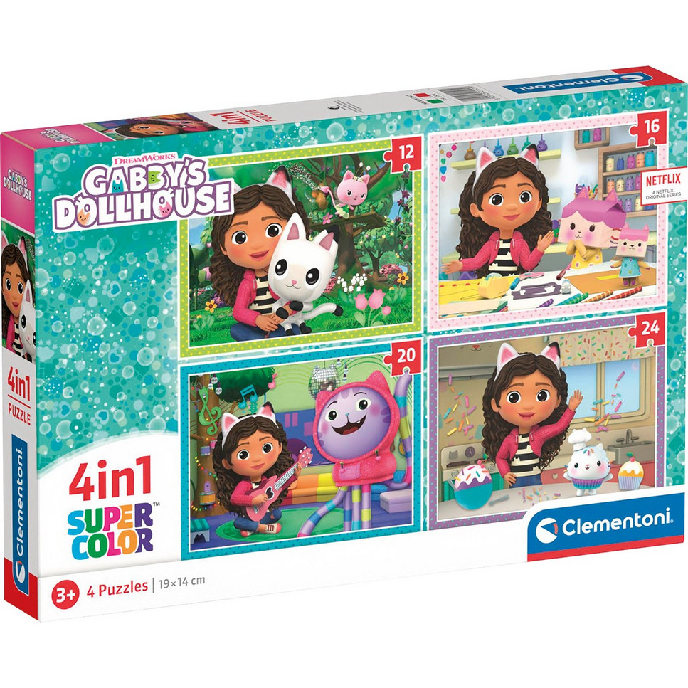 Παιδικό Puzzle Clementoni Gabby's Dollhouse 4 in 1 12 + 16 + 20 + 24 ...
