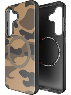 FORCELL F-Protect Levels With Dual Layer 4D technology, Military Drop-Test Compatible With Magsafe For Samsung S25 Desert camo