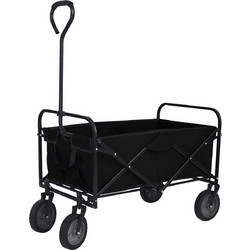 Turbo Καρότσι τρόλεϊ πτυσσόμενο 925x530x1190mm ρόδες 7" PVC μαύρο CAR100