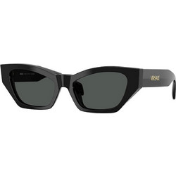 Versace VE4488-U GB1/87 Γυναικεία Γυαλιά Ηλίου Οβάλ Κοκάλινα Μαύρα με Μαύρο Φακό