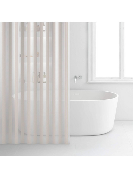 Rayen Κουρτίνα Μπάνιου Ριγέ Μπεζ/Διάφανη Peva 180x200 cm (2350.18)