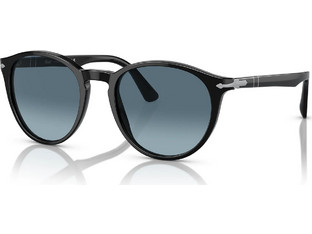 Persol PO3152S 9014/Q8 Ανδρικά Γυαλιά Ηλίου Στρογγυλά Κοκάλινα Μαύρα με Μαύρο Degradee Φακό