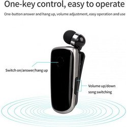 K39 Ακουστικό Bluetooth In Ear Πέτου Black