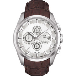 Tissot Couturier Ανδρικό Ρολόι Χρονογράφος Αυτόματο με Καφέ Δερμάτινο Λουράκι T035.627.16.031.00