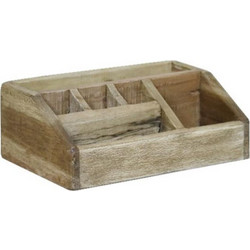 Μολυβοθήκη γραφείου Nextdeco Tribeca από ξύλο mahoni 27x17x10εκ