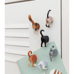 Kikkerland - Cat Butt Magnets Set Of 6