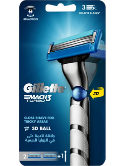 Gillette Mach 3 Turbo Champions League Ξυραφάκι με Ανταλλακτικές Κεφαλές με 3 Λεπίδες & Λιπαντική Ταινία + Ανταλλακτικά Ξυραφάκια 2τμχ