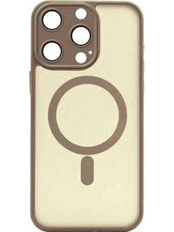 Θήκη Hybrid MagSafe Frosted Back Cover με Προστασία Κάμερας για iPhone 14, καφέ