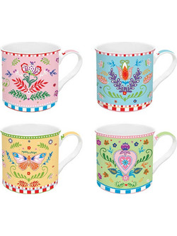 Κούπες Spring Folk (Σετ 4Τμχ) 179SFΟL 300ml Multi Easy Life Πορσελάνη