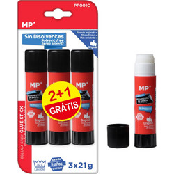 MP κόλλα στικ PP001C, διάφανη, 21g, 3τμχ