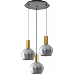Home Lighting Κρεμαστό Φωτιστικό Οροφής Τρίφωτο E27 Χρυσό SE21-GM-4-3BL-GL2 77-8585