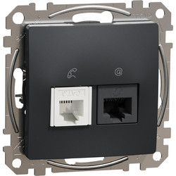 Schneider Sedna Design RJ45-RJ11 πρίζα CAT6 UTP Ανθρακί - SDD114468