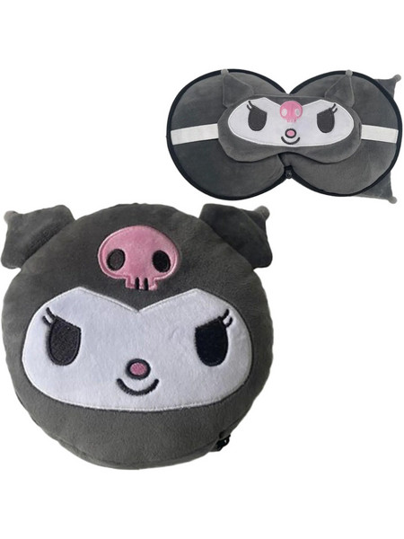 Luna Toys Λούτρινο Μαξιλάρι Λαιμού με Μάσκα Ύπνου Kuromi (0490248)