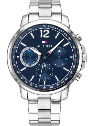 Tommy Hilfiger Landon Ανδρικό Ρολόι Χρονογράφος με Ασημί Μεταλλικό Μπρασελέ 1791534